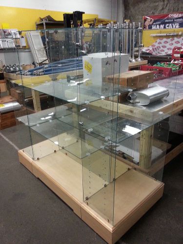 Complete set of glass showcase shelves with tons of extra pieces to build more