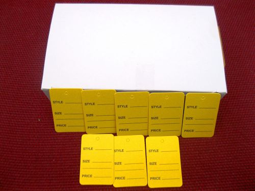 1000 PCS. 1-1/4&#034; W X 1-7/8 H  Yellow  Garment  Price Hanging  Lables  Tags