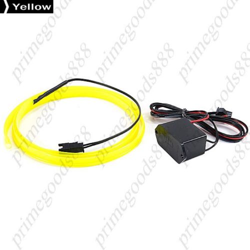 12V 2m Interior Flexible Neon Cigarette Lighter Light Glow Wire Lamp Car Yellow