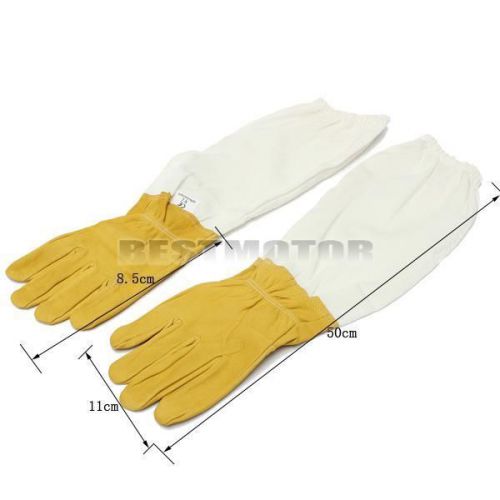Protective Beekeeping Goatskin Gloves Long Vented Sleeve Protective Equipment XL