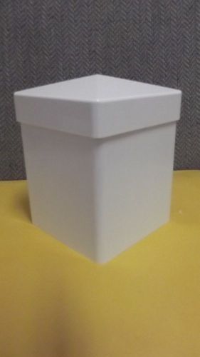 4X4 PVC Fence Post Flat Pyramid  Caps Tops Vinyl White 4 x 4 (6pcs)
