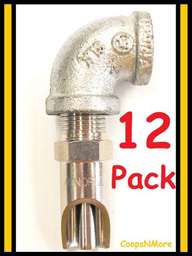 12 pack monoflo stainless steel pig nipple &amp; steel pipe elbow waterer drinker for sale