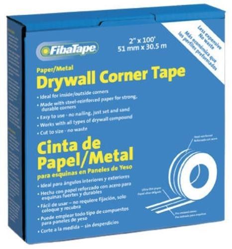 St. Gobain Fibatape 2&#034; x 100&#039;, White, Metal Drywall Corner Tape, Contractor Size