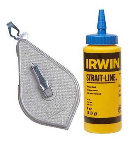 Irwin Strait Line Metal Case With Blue Reel 4 oz Marking Chalk 64499