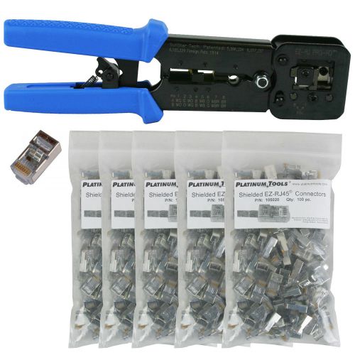 Platinum tools 100054 ez-rjpro hd crimp tool, ez-rj45 cat5e cat6 500 connectors for sale
