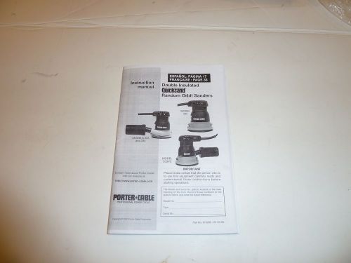 PORTER  CABLE 332  333  334  AND  OTHERS  RANDOM ORBIT   INSTRUCTION  MANUAL