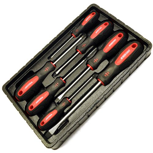 Screwdriver set 7pcs Flat Headed / Pozi With Cushion Grip By BERGEN AT808