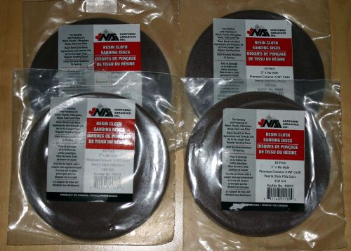 Lot of 40 Northern Abrasives 150 Grit Resin Sanding Discs 5&#034; No Hole Free Ship