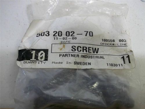 Partner Industrial 503200270 Screws (9) Husqvarna Cut Off Tool Part Sweden NEW