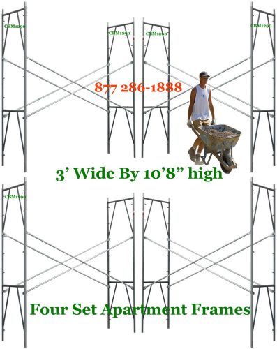 Four brand new scaffolding 3&#039; x 10&#039;8&#034; x 10&#039; apartment snap-on frame sets cbm1290 for sale
