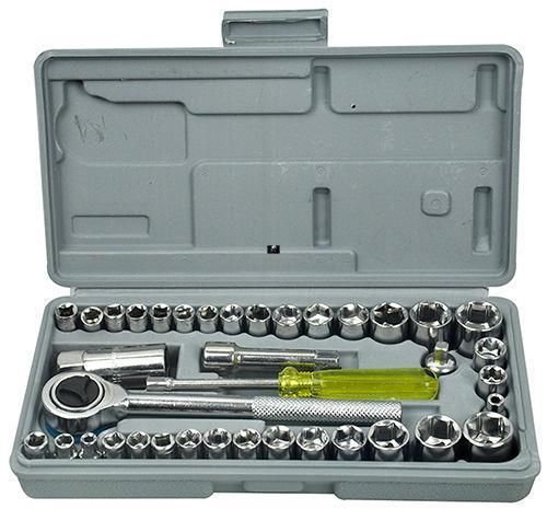 Premium 40 pieces  1/4&#034; &amp; 3/8&#034; drive socket set tool kit torx ratchet driver for sale