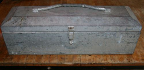 Vintage antique industrial tool box art studio crafts storage portable lockable for sale