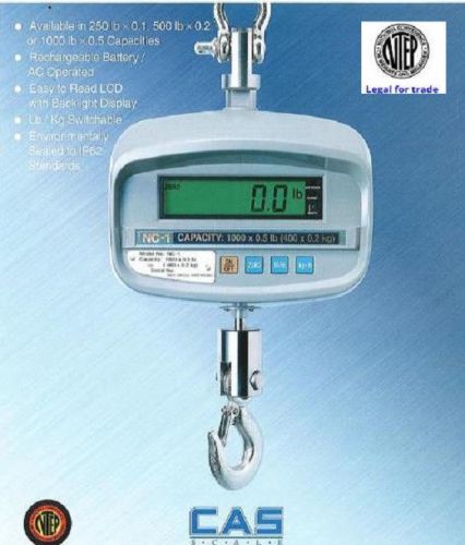 Certified Heavy Duty Crane Scale 1000X 0.5 LB,NTEP,Legal For Trade,Weather Proof