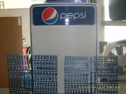 Pepsi-Cola menu board w/2 sets of 3/4&#034; letters &amp; numbers
