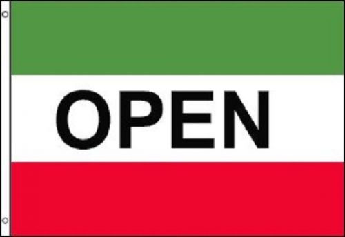 OPEN Flag Red White Green Store Banner Advertising Pennant Business Sign 3x5
