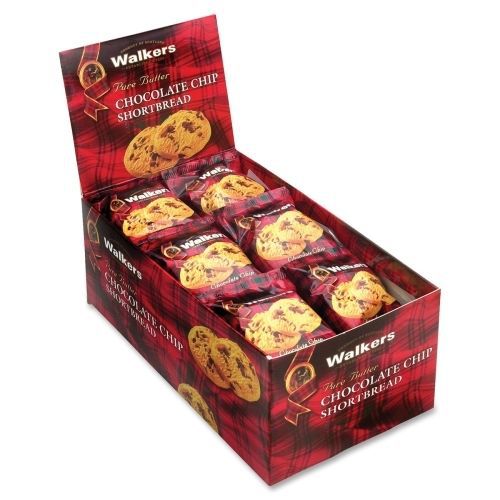 Shortbread Cookies, Chocolate Chip, 2 Cookies/Pack, 24 Packs/Box