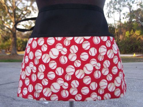 All over baseball print apron ,3 pocket waist apron,made in the u.s.a for sale