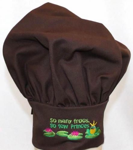 Brown So Many Frogs So Few Princes Chef Hat Adult Size Princess Monogram Custom