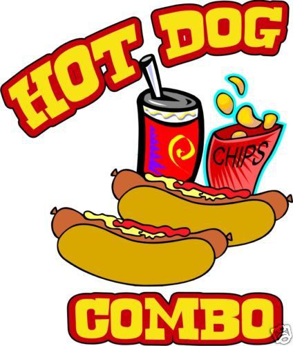 Hot Dog Combo Decal 14&#034; Hotdog Concession Cart Food Truck Restaurant Sticker