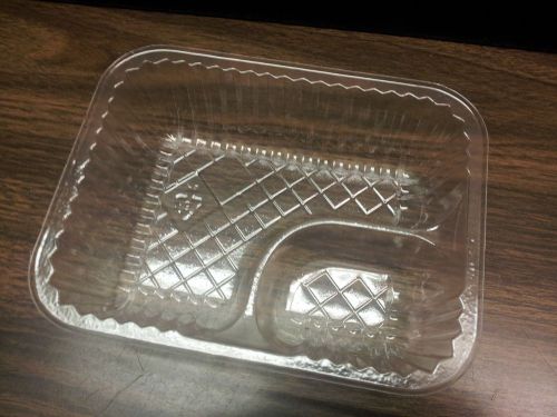 NACHO TRAY CLEAR PLASTIC 20 oz TWO COMPARTMENT ( 125 PER PACK ) USA MADE