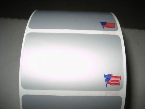 1000 METALIC LABELS WITH THE AMERICAN FLAG 2 1/2 X 1 1/2