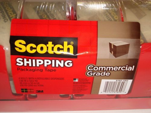 SCOTCH 3M COMMERCIAL GRADE SHIPPING TAPE 4-ROLL DISPENSER #3750-4RD