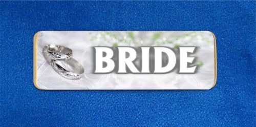 Bride or Groom Custom Personalized Name Tag Badge ID Wedding Party Bachelorette