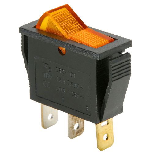 Spst small rocker switch w/amber illumination 125vac 060-686 for sale