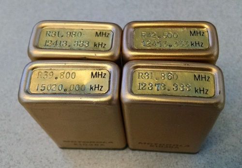 Lot of 4 Gold Motorola Micor Low Band VHF RECEIVE RX Channel Element Crystals