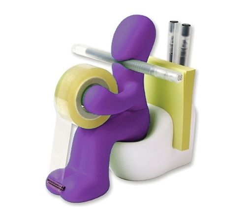&#034;&#034;Butt Station&#034;&#034; Office Accessories Organizer with Purple Character