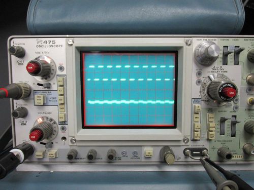 Tektronix 475 oscilloscope analog 2 channel  with k212 cart, manuals and probes for sale