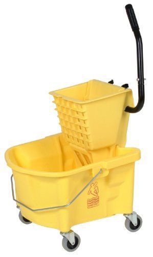 Plastic side press wringer buckets ( bucket  wringer  mop  side-press  ylw  26qt for sale