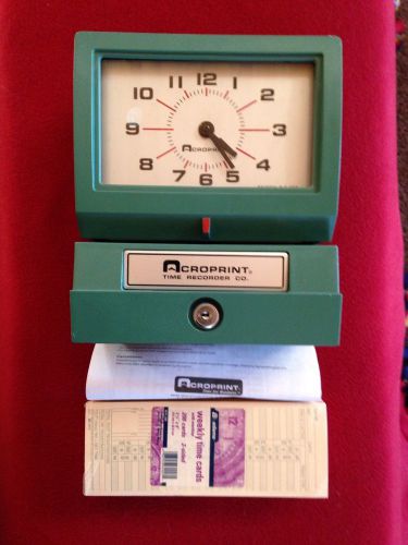 Acroprint 125 6Nr4 Time Clock. Never Used With Keys 200 Time Cards &amp; Intructions