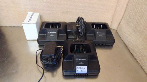 Lot of 3 Motorola HTN9702A Standard Charger W/ Power Supply Good Condition S787
