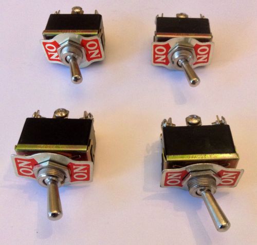 Qty. 4 DPDT Toggle Switches 20A 125 VAC, Brand New, Screw Terminals