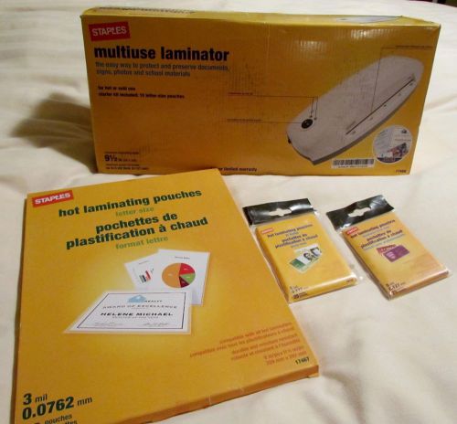 Staples Laminator 17466 MultiUse-9.5 with extra assorted size pouches