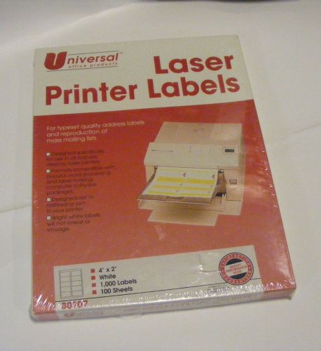 Universal Office Products Laser Printer Labels 4&#034; x 2&#034; 1000 labels MISB 80107