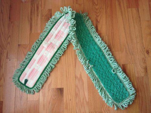 Rubbermaid commercial q449 hygen™ 48&#034; microfiber green dust mop with fringe for sale