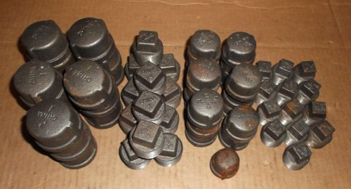1 lot malleable iron pipe caps &amp; plugs 1/2&#034;- 1&#034; npt 58pcs for sale