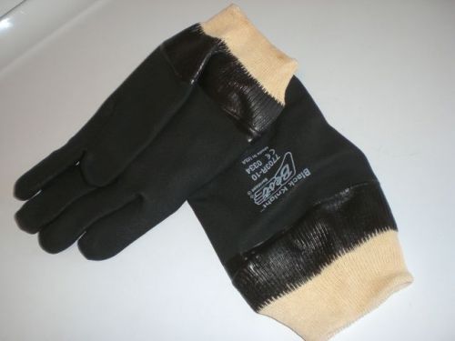 Showa Best Glove 7703R-10 BLACK KNIGHT RUBBER PVC Coated Gloves Sz 10 Lg 1 PAIR