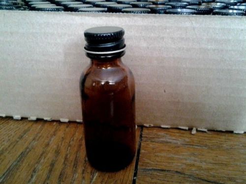 144- 1oz. boston round amber bottles, oils,aromatherapy,crafts,meds