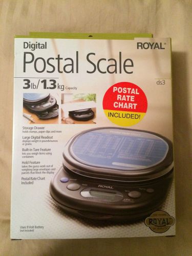 Royal DS3 Digital Postal Scale 3 lb Max Storage Drawer ~Brand New In The Box