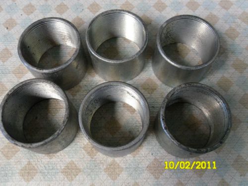 Set of 6 HD Galv.  Couplings OD 2.5&#034; about 2 1/4&#034; long New Free Ship