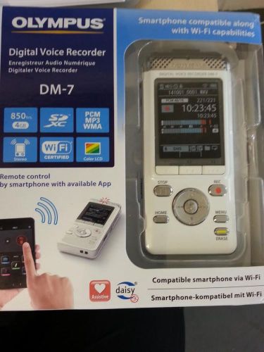 Olympus dm-7 stereo voice recorder with wifi 4gb 850hours recording *bnib* for sale