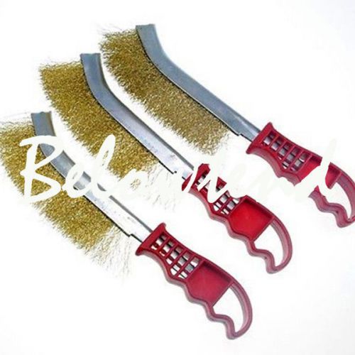 Wire Hand Brush Set Nylon Brass Steel Brushes Clean Surface