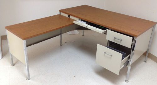 Haskell Left-Sided Return Metal Secretarial Desk