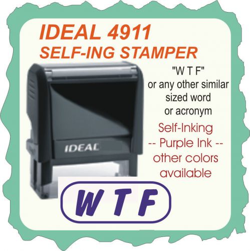 2) WTF, Self Inking Rubber Stamps 4911 Purple Ink