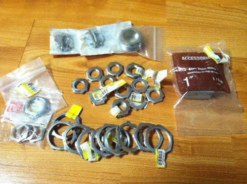 Lot of conduit locknuts and fixture locknuts with extras for sale