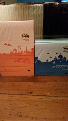 Lot 2 Pack Post It Notes Colors of The World Mykonos Greece Bangko Thailand