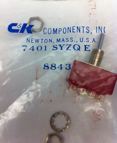 C&amp;K 7401SYZQE Switch, Round Handle Toggle, 4PST, ON-NONE-ON- New In Package